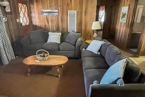 Living Room With Wood Bu