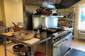 Prep table and stove at the lodge