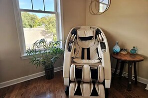 Relax and renew in our top of the line zero-gravity massage chair