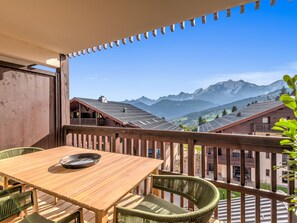 Terrasse avec vue sur le Mont Blanc