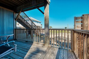 Covered porch with water view