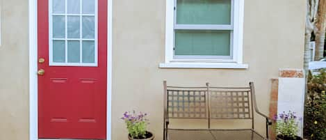 Front Entry with bench for your morning coffee