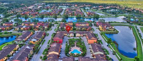 An aerial view of the quad that our town home sits on