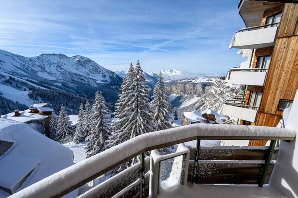 Vue depuis le balcon en hiver