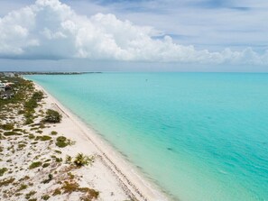 Clear blue waters and white powdery sand on Long Bay Beach
