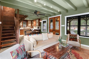 Custom detailing and cozy charm throughout the open concept living area
