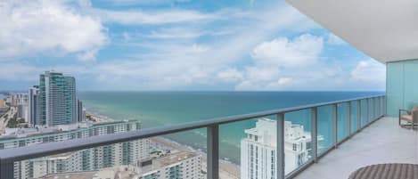 Enjoy the ocean air on the balcony