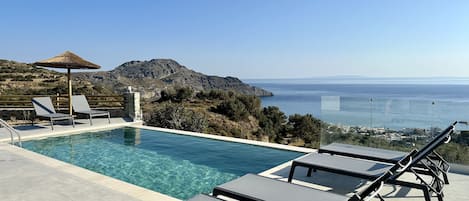 The “Paligremnos mountain” of Plakias from the private pool!