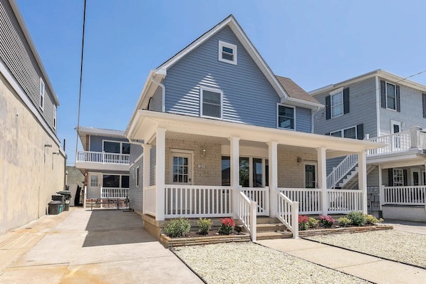 front of house; 2 car parking driveway to the left 