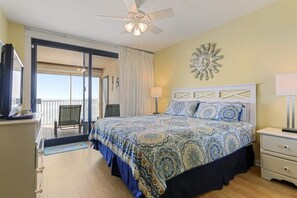 Master suite with king bed, pvt bath, & balcony access