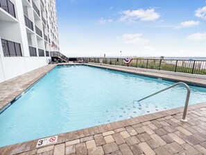 Beachside pool with sun deck