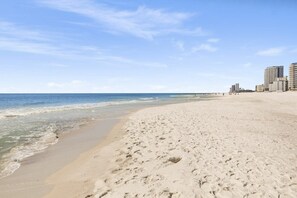 White sandy beach and turquoise gulf water!