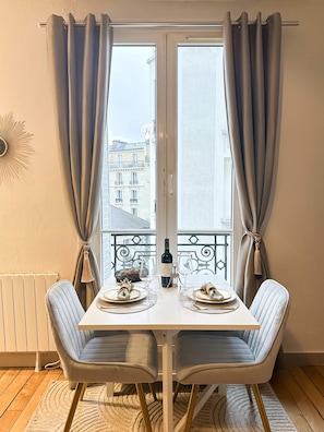 Wide-open dining room in the living room