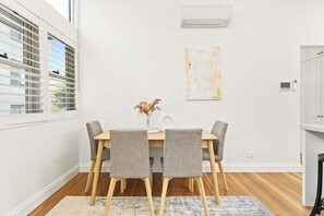 Modern dining setting in open plan living space