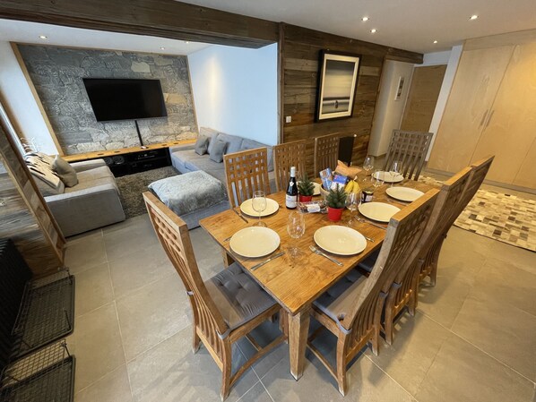Spacious dining area for 8 people 
