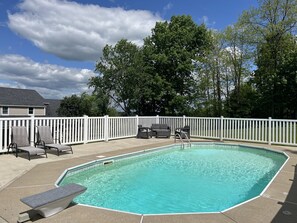 Hilltop Hideaway in-ground Pool. Pool is open from memorial day - labor day.