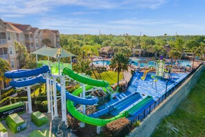 Out of this world resort! Huge pool with TONS of loungers and BIG SLIDES! 