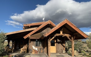 Side view of back porch and side entryway