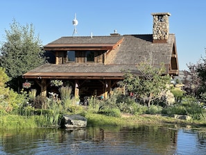 Hand hewn Montana custom log home