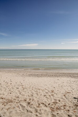 Lake Michigan beach and view from Lakepines Cottage