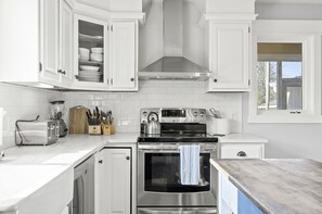 Our spacious kitchen, with all of the equipment you need to cook a family meal!