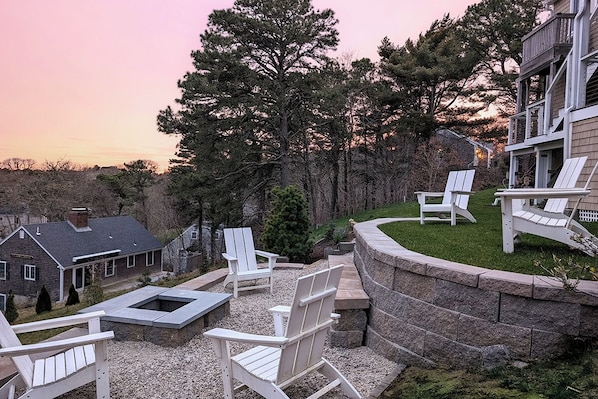 Enjoy the brand new patio and wood burning fire pit!