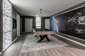 Death Star Themed Loft - Movie/Television Area, Game Table, Pool Table