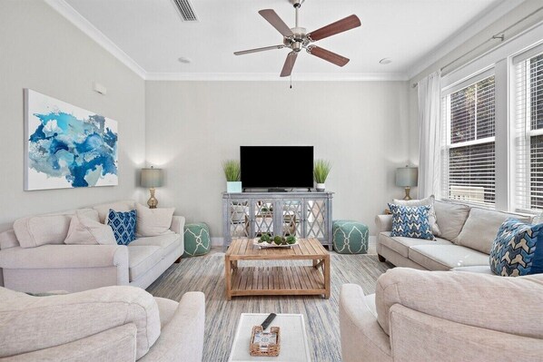 A comfortable and inviting space perfect for relaxation and entertainment.