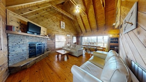 Indoors, Hardwood, Furniture, Living Room, Screen