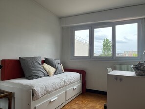 Bed converted to a single bed.
