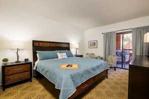 Prime bedroom has king sized bed