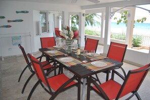 Dining area on the veranda