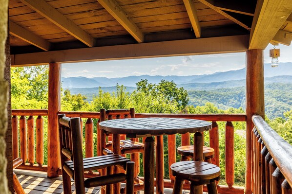 Stunning, panoramic mountain views from the back porch!