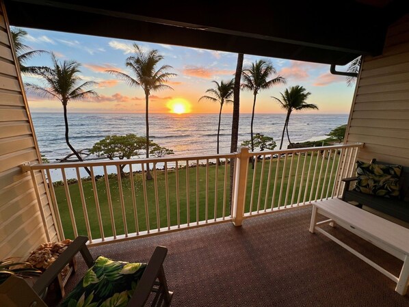 Wake up to beautiful sunrise views & whales in the winter months