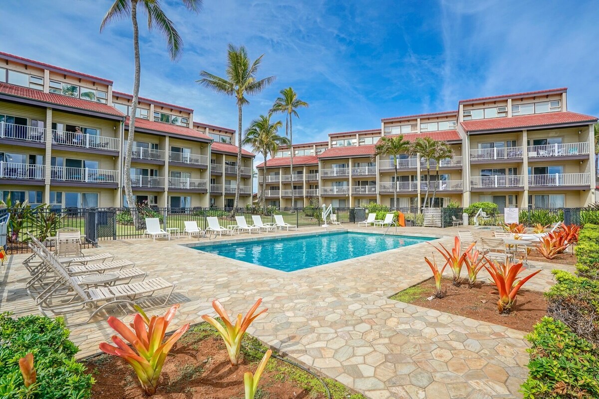 Kapaa Shore Resort A307, Oceanfront, Walk to Shops, Restaurants, Beaches