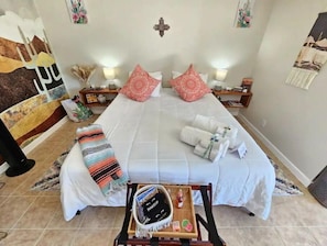 Bedroom #1 Casita Bonita Master suite with private side entrance.