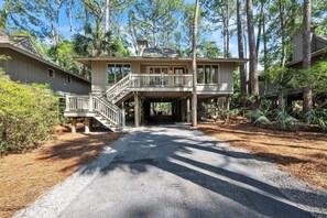 Driveway with covered parking