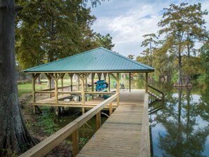 Dock in backyard, for fishing and relaxing