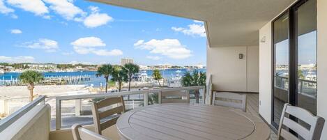 Stunning Views of the East Pass from the expansive balcony and both bedrooms