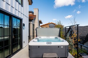 New hot tub on the main level private deck