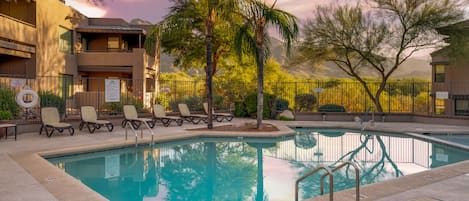 Heated community pool and hot tub