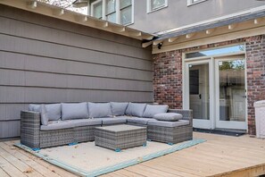 Sectional couch on back deck