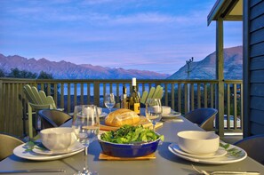 Evening dinner on the deck - does it get any better than this when you are on holiday