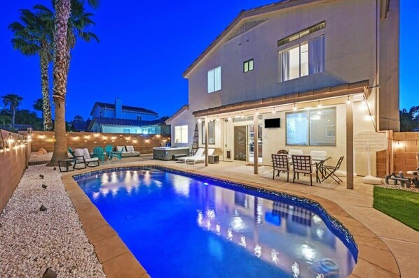 Take a dip in our pool or relax in the hot tub
