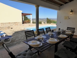 With dining table and grill