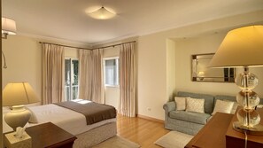 master bedroom on the first floor with bathroom and closet.