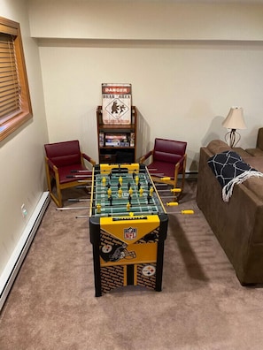 Foosball!! Basement game room is the perfect place to host friendly competitions!