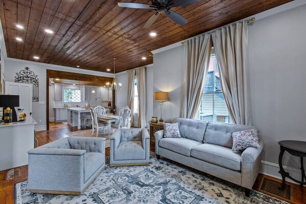 Curtains Open - Family Room from front door.