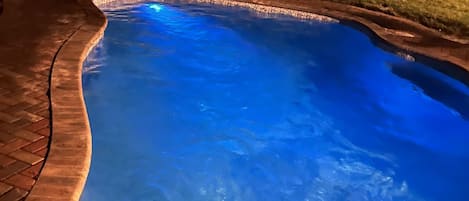 Pool at nighttime
.
