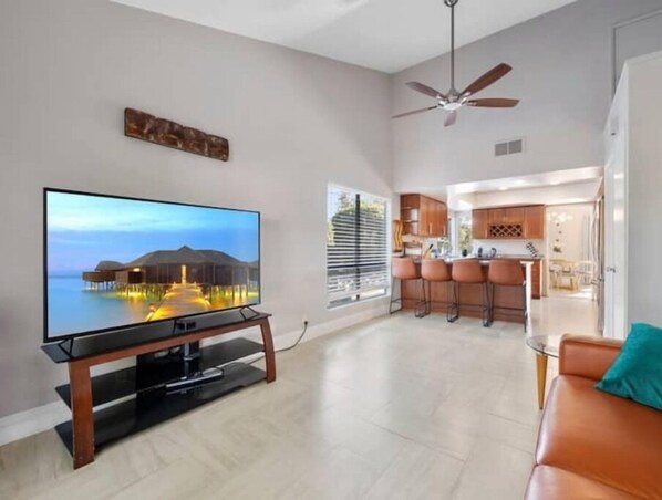 TV area in the kitchen